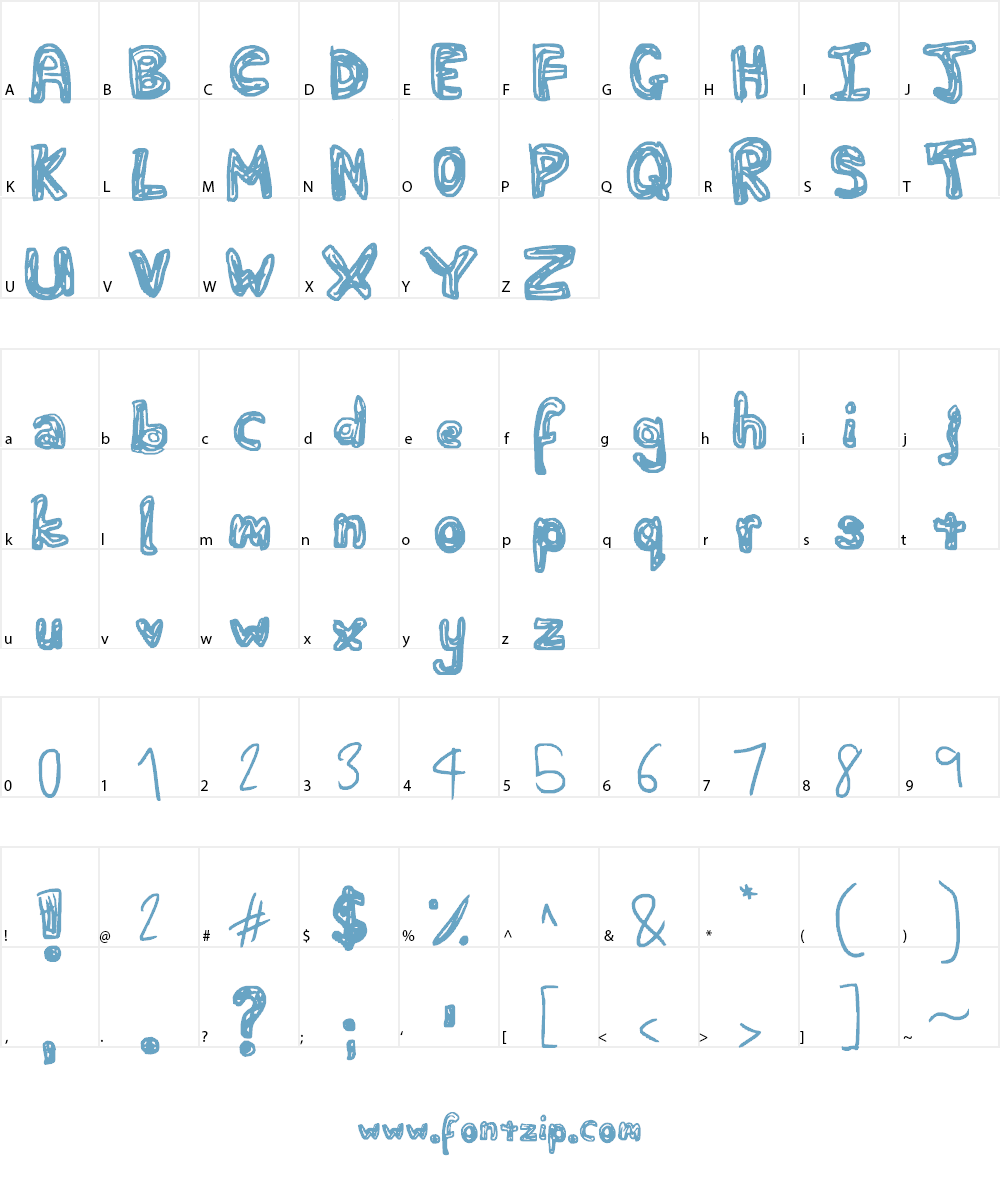 Fat Squiggles Font Character